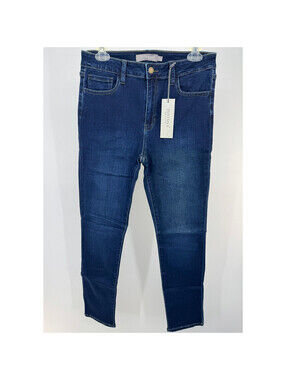Just USA Womens Skinny Jeans Blue Mid Rise Flat Front Stretch Size 31/12 NWT